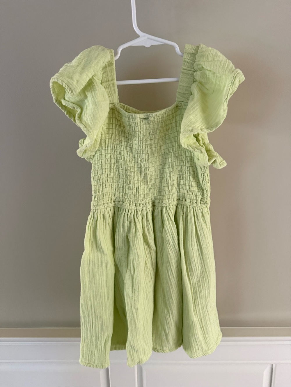 Girls' Lime Ruffled Sundress - Picture 2 of 4